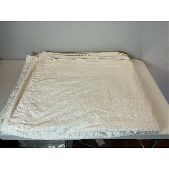 Boll & Branch Signature Floral King/Cal King Ivory 2 Tone Neutral Duvet Cover - Picture 5 of 8